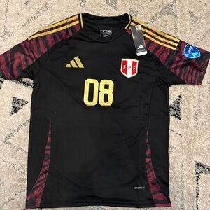 Adidas FPF Peru National Team 2024 Away Black Jersey Men’s Sz M